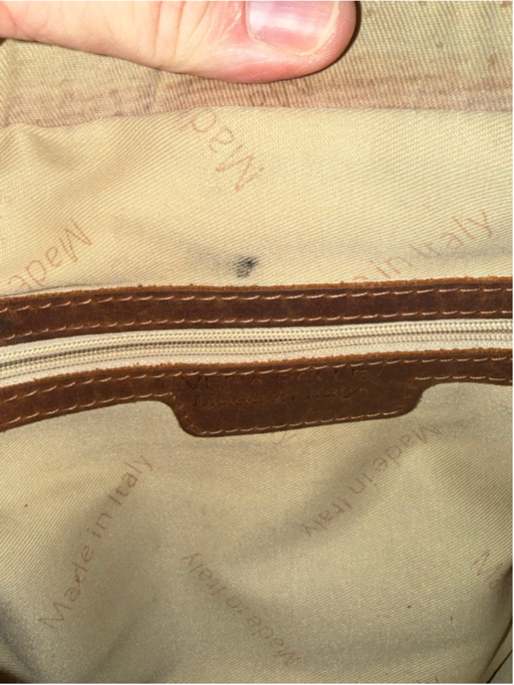Women's Vera Pelle Leaf Bags Brown Leather Crossbody Messenger Bag Purse 11x10x3 - Picture 15 of 16